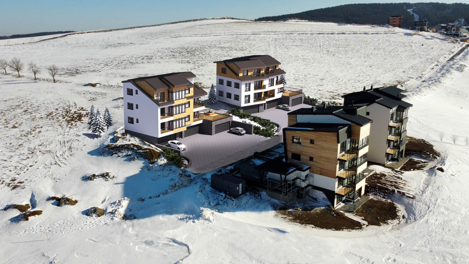 Apartmány Skivillage v zimě